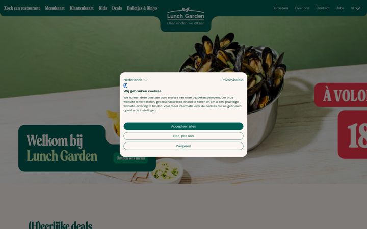 Screenshot of lunchgarden.be