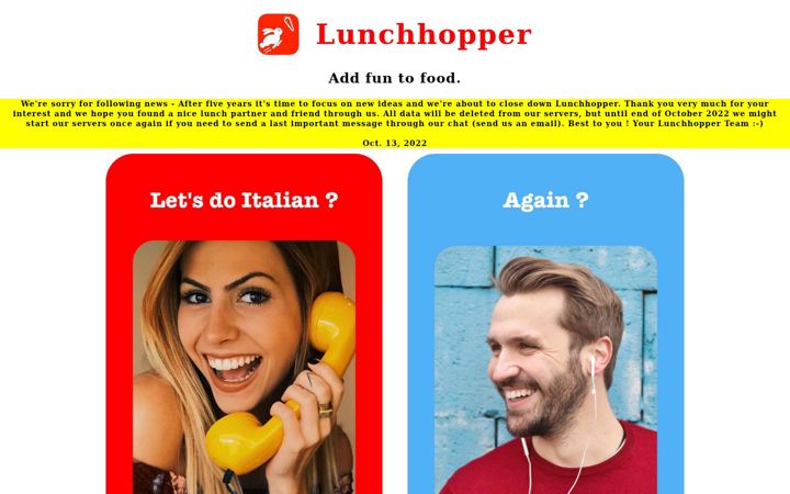 Screenshot of lunchhopper.com