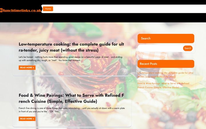 Screenshot of lunchtimelinks.co.uk