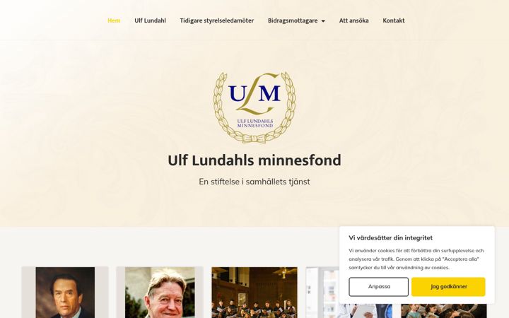 Screenshot of lundahls-minnesfond.org