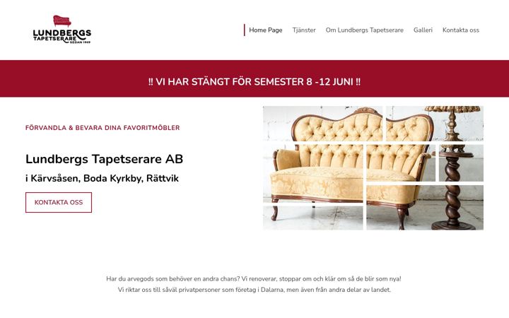 Screenshot of lundbergstapetserare.com