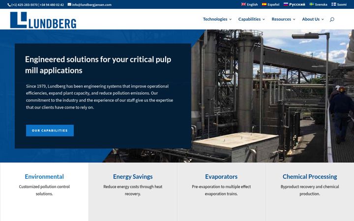 Screenshot of lundbergtechnologies.com