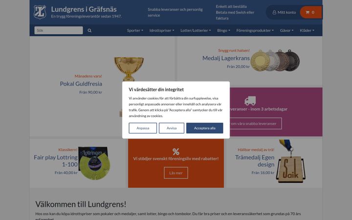 Screenshot of lundgrens.com