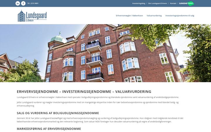 Captura de pantalla de lundsgaard-erhverv.dk