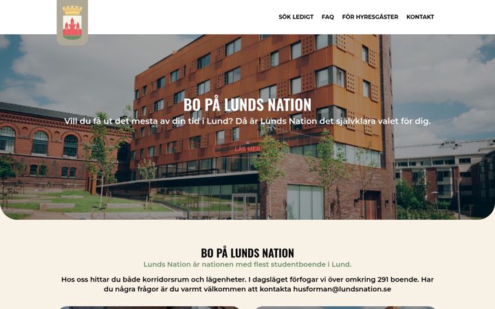 Screenshot of lundsstudentbostader.se