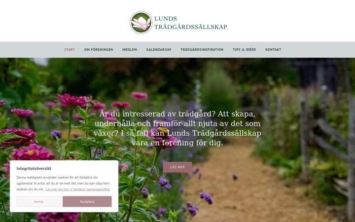 Screenshot of lundstradgardssallskap.se