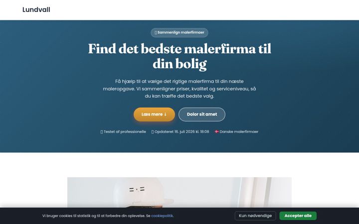 Screenshot stránky lundvall.dk