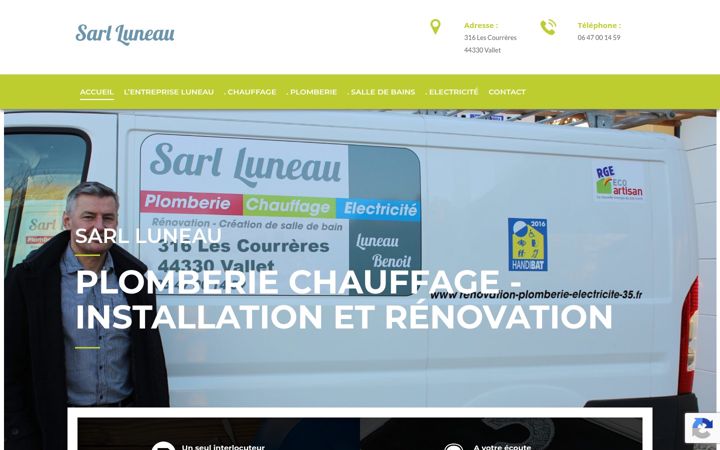 Screenshot of luneau-plomberie-chauffage-electricite.fr