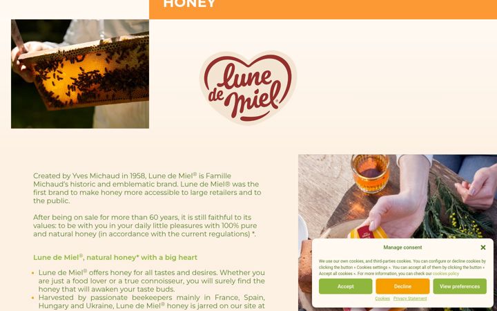 Screenshot of lunedemiel.se