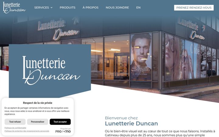 Screenshot of lunetterieduncan.com