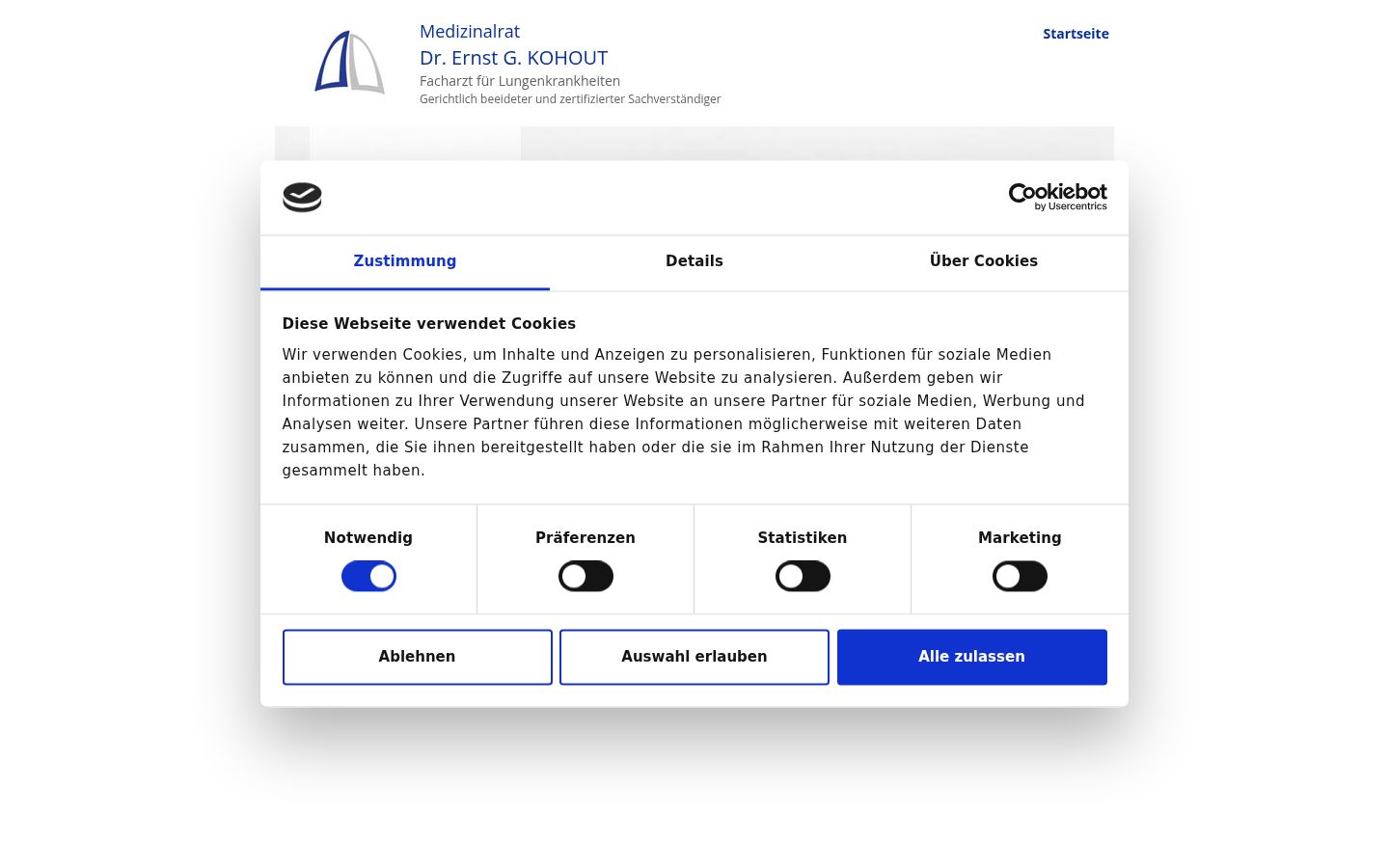 Screenshot of the consent banner shown before any interaction