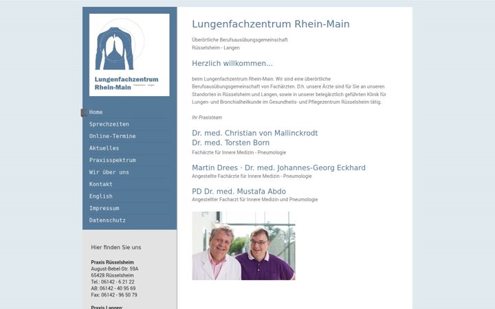 Screenshot of lungenfachzentrum-rheinmain.de