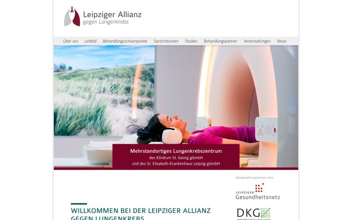 Screenshot of lungenkrebszentrum-leipzig.com