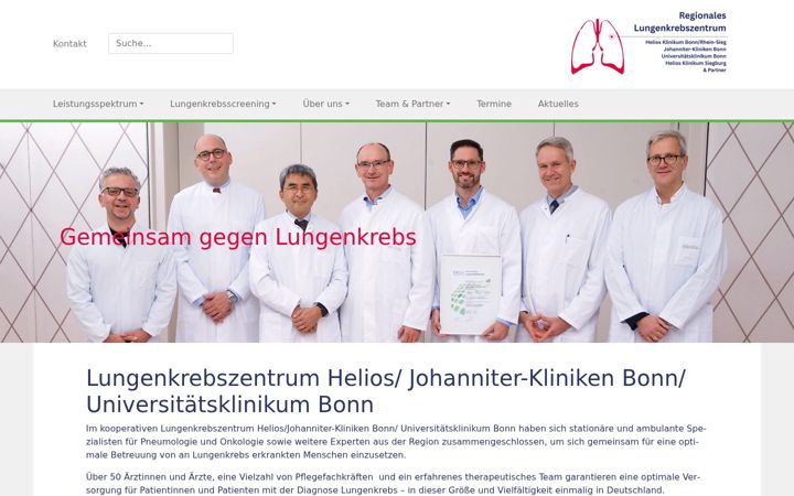 Screenshot of lungenkrebszentrum.com