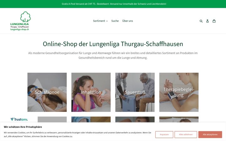 Screenshot of lungenliga-shop.ch
