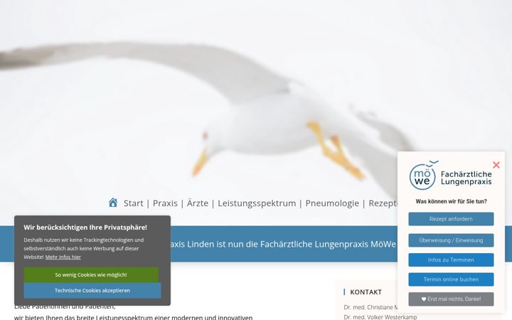 Screenshot of lungenpraxis-moewe.de