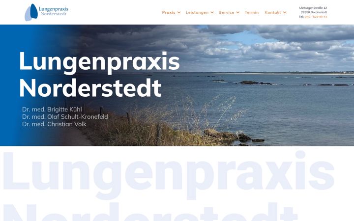 Screenshot of lungenpraxis-norderstedt.de