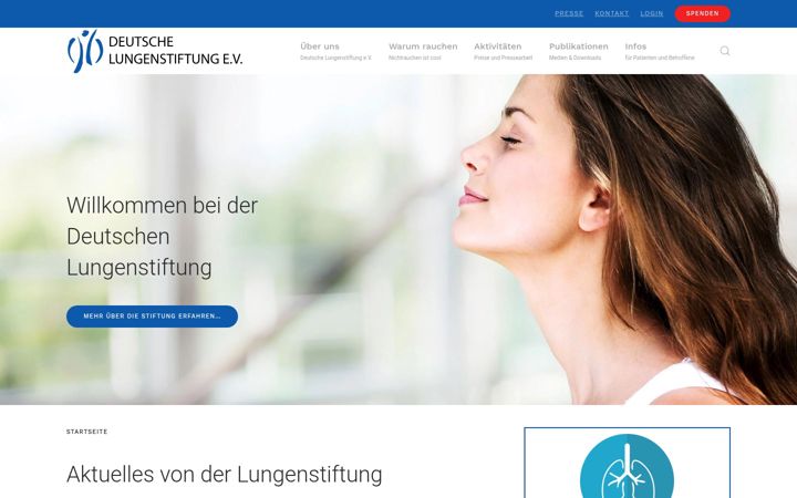Screenshot of lungenstiftung.de
