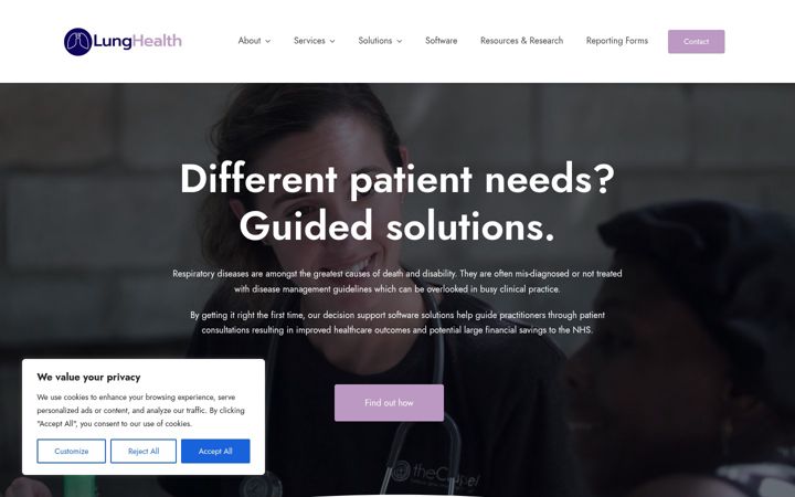 Screenshot of lunghealth.co.uk