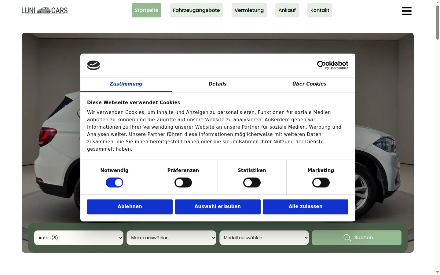 Screenshot tal-banner tal-kunsens muri qabel kwalunkwe interazzjoni