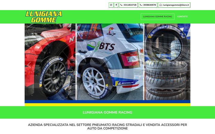 Screenshot of lunigianagommeracing.it