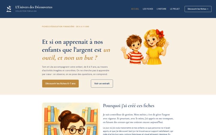 Screenshot of luniversdesdecouvertes.com