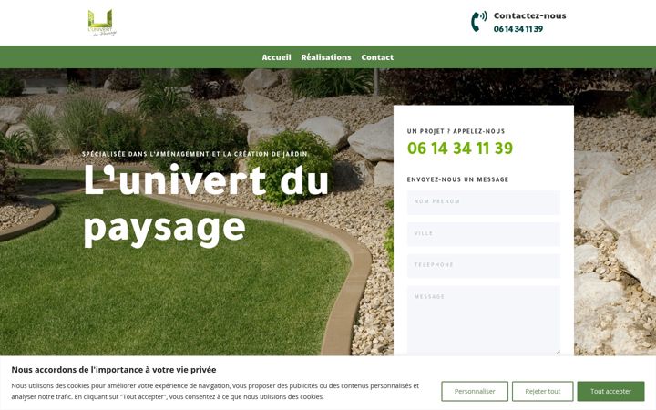 Screenshot of lunivertdupaysage.fr