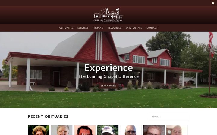 Screenshot of lunningfuneralchapel.com