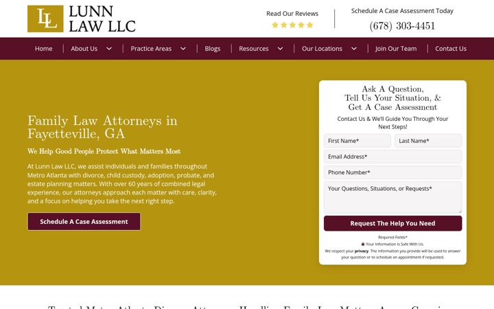 Screenshot of lunnlaw.com