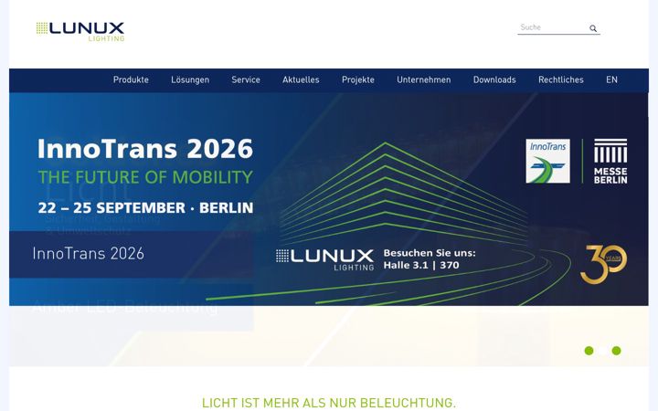 Screenshot of lunux-lighting.com