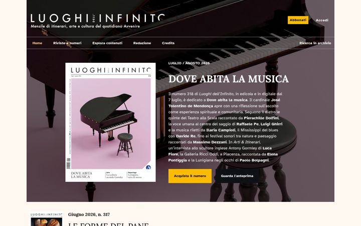 Screenshot of luoghidellinfinito.it