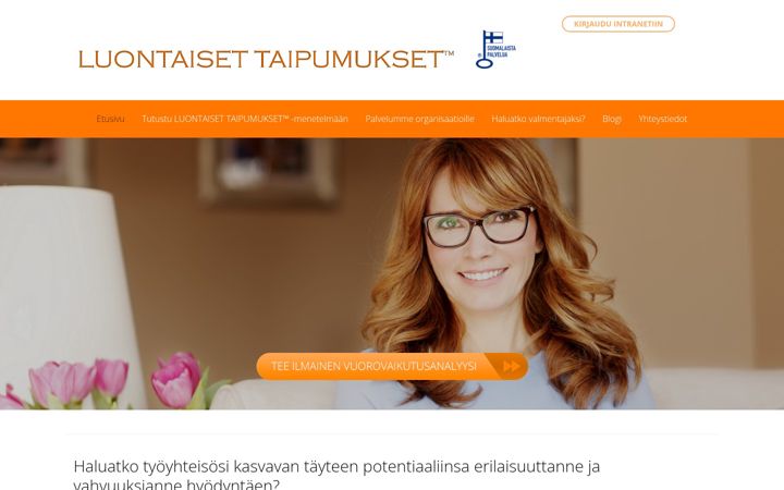 Posnetek zaslona luontaisettaipumukset.fi