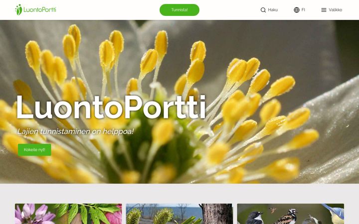 Screenshot of luontoportti.com