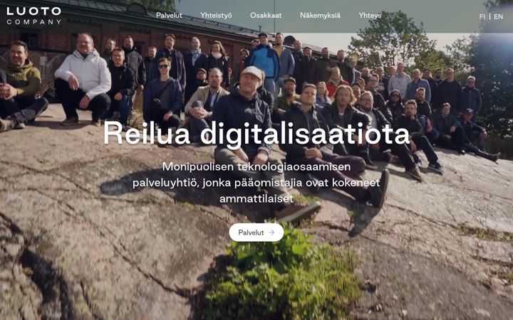 Screenshot of luotocompany.fi
