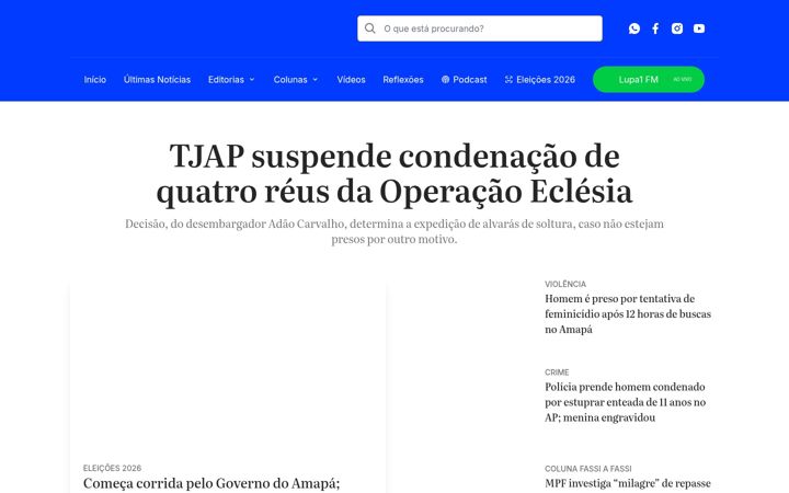Screenshot of lupa1amapa.com.br