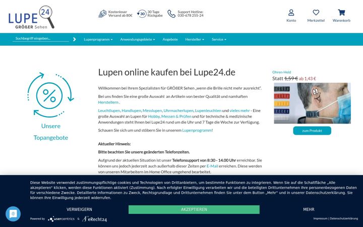 Screenshot of lupe24.de
