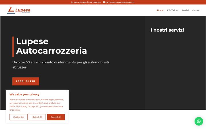 Screenshot of lupeseautocarrozzeria.it