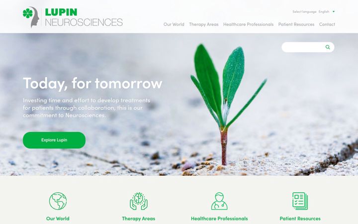 Captură de ecran a lupin-neurosciences.com