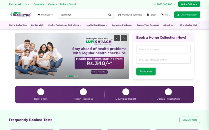 Screenshot of lupindiagnostics.com