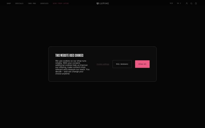 Screenshot of lupinelights.com