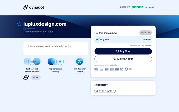 Screenshot of lupiuxdesign.com