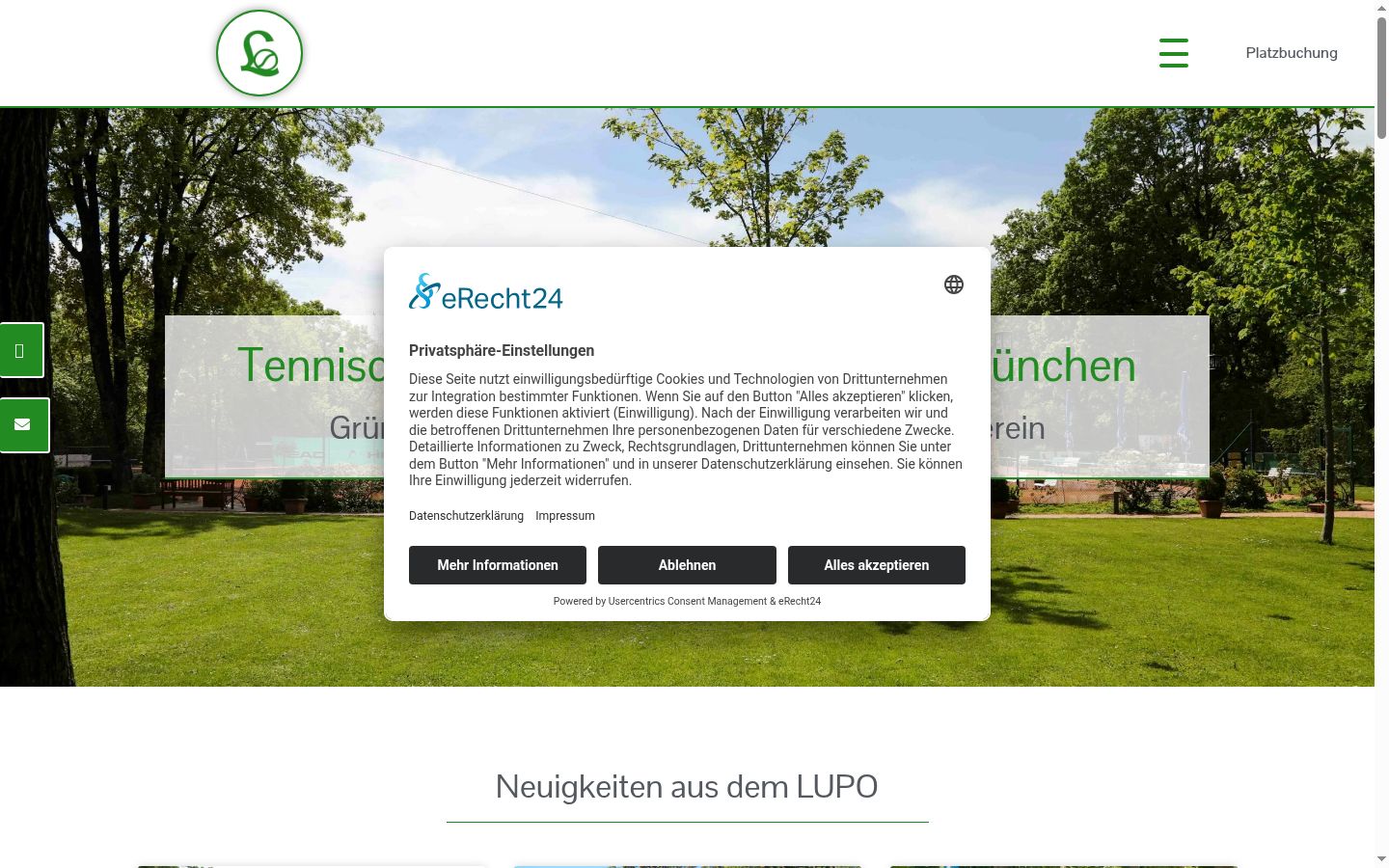 Screenshot of the consent banner shown before any interaction