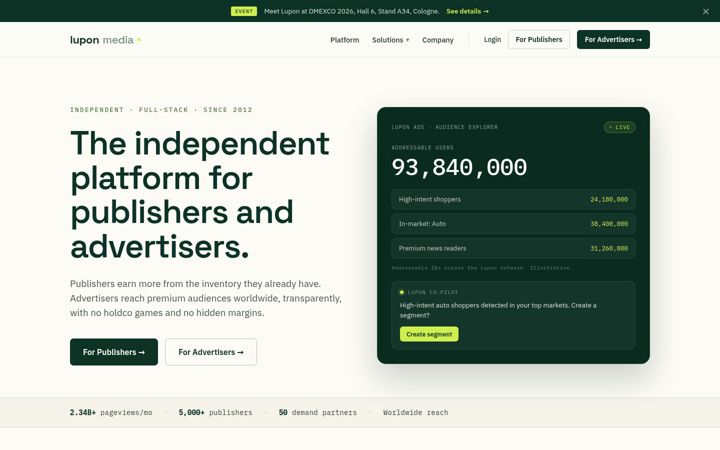 Screenshot of luponmedia.com