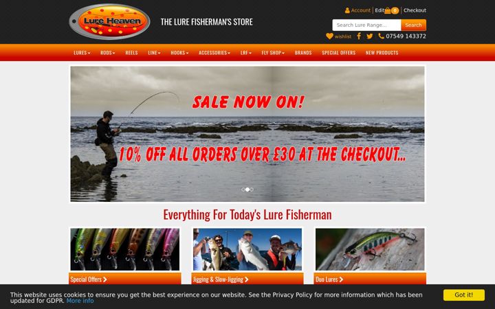 Screenshot of lureheaven.co.uk