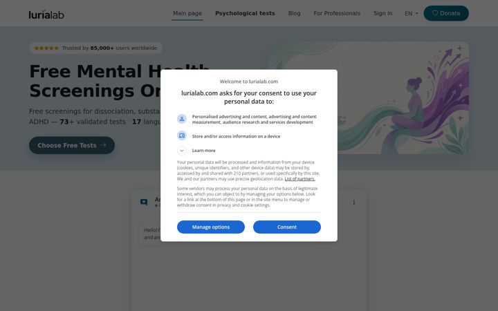 Screenshot of lurialab.com