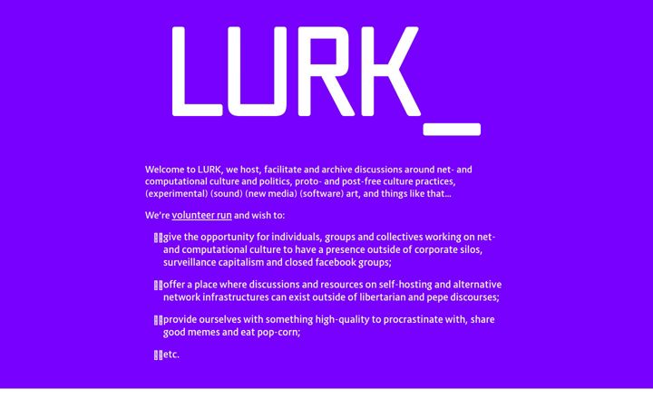 Screenshot of lurk.org