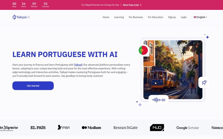Screenshot of lusalingo.com