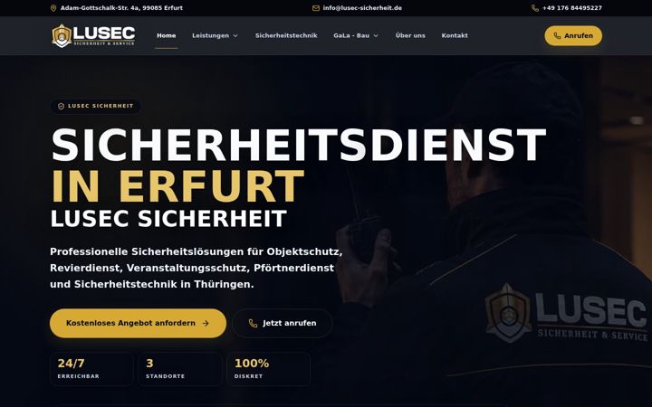 Screenshot of lusec-sicherheit.de