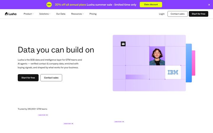 Screenshot of lusha.com