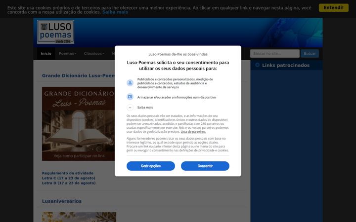 Screenshot of luso-poemas.net